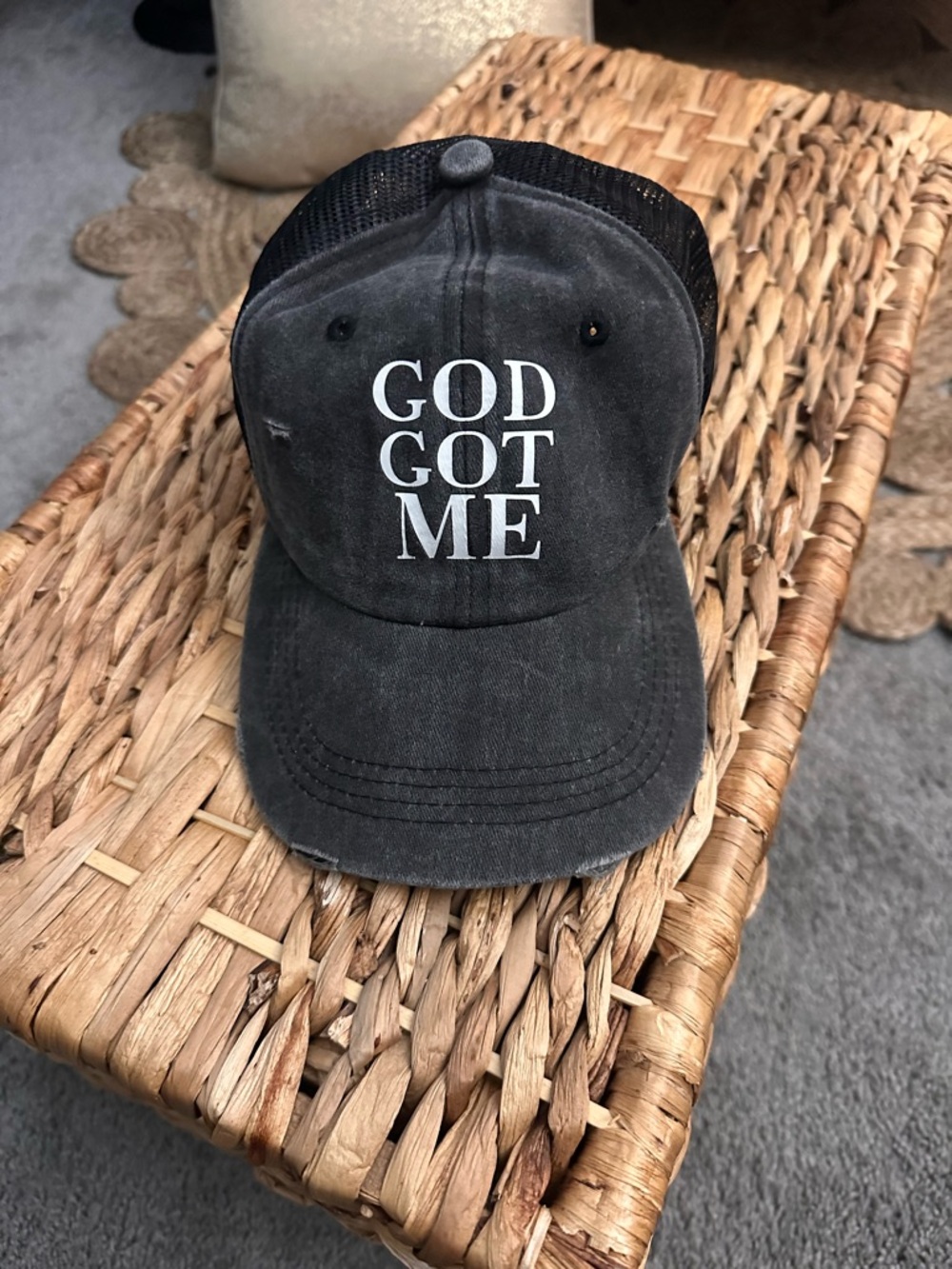 God Got Me Black Trucker Cap - Unbranded